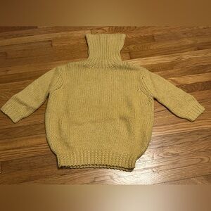 J.Crew Chunky Cozy Knit Lambswool Angora Turtleneck Sweater Yellow